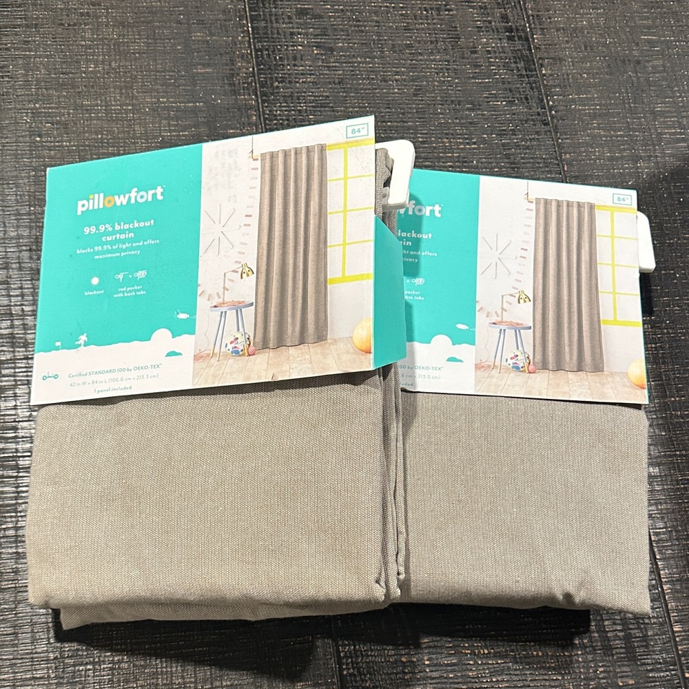 Pillowfort Light Gray Blackout Curtains Set of 2